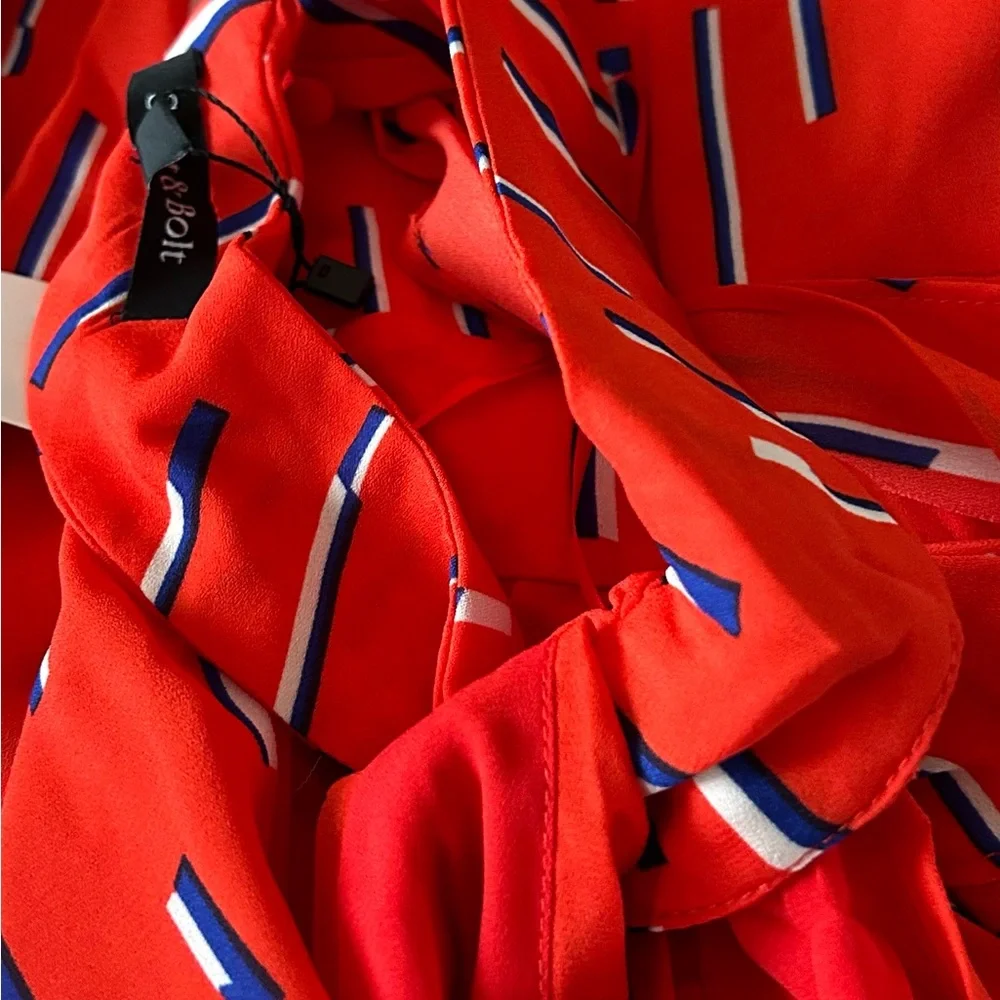 (4)New Summers red jumpsuit 4th of July blue white design summer outfit - Picture 4 of 4